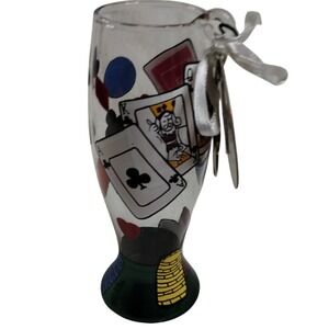 Lolita Mini Pilsner Poker Ornament • Hand Painted‎ Beer Glass Casino Theme